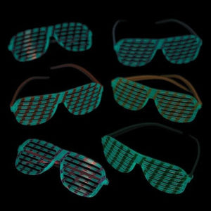 Bright Color Glow in the Dark Shutter Glasses Child (12 Glasses Per Pack) - Glow-Paradise