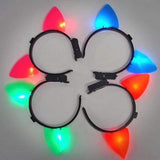 Light Up Cat Ears (Red Color, 1 Quantity Per Pack) - Glow-Paradise