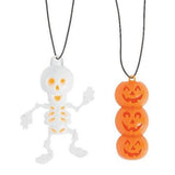 Glow Halloween Character Necklaces (12 Necklaces Per Pack) - Glow-Paradise