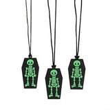 Glow-in-the-Dark Halloween Coffin Necklaces (12 Necklaces Per Pack) - Glow-Paradise