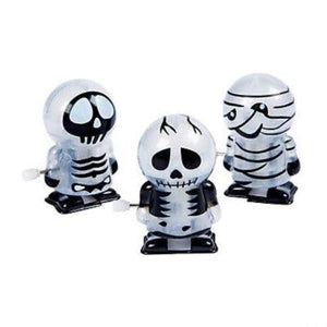 Plastic Glow-in-the-Dark Skeleton & Mummy Wind-Ups (24 Per Pack) - Glow-Paradise