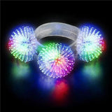 LED Light Up Porcupine Pom Pom Jelly Bracelet (1 Quantity Per Pack) - Glow-Paradise