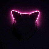 Electro Luminescent Cat Animal Ears Headband (Blue/Pink LED, 1 Quantity Per Pack) - Glow-Paradise