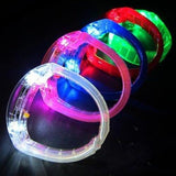 LED Flashing Bangle Bracelets (Pink Color, 12 Bracelets Per Pack) - Glow-Paradise