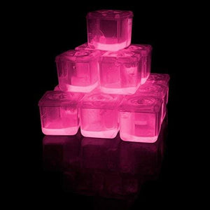 Glow In The Dark Ice Cubes (Pink Color, 24 Cubes Per Pack) - Glow-Paradise