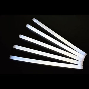 12 Inch Premium Jumbo Glow Sticks (White Color, 10 Count Per Pack) - Glow-Paradise