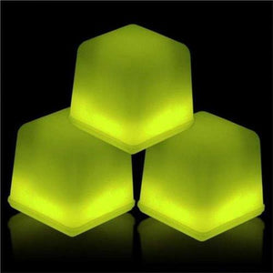 Glow In The Dark Ice Cubes (Yellow Color, 24 Cubes Per Pack) - Glow-Paradise