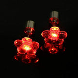LED Light Up Flower Stud Earrings (Red Color, 1 Pair Per Pack) - Glow-Paradise