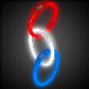 22 Inch Premium Jumbo Glow sticks Necklaces (50-Red/50-White/50-Blue, 150 Count Per Pack) - Glow-Paradise