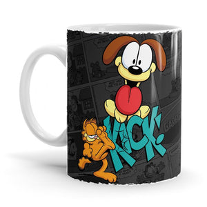 Kick - Garfield Ceramic Home Kitchen Drinking Coffee Milk Mug (350ml/11oz, Made in USA) - Glow-Paradise