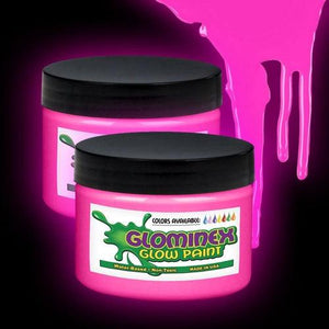 Glominex Glow Paint 4 oz Jar (Pink Color, 1 Jar Per Pack) - Glow-Paradise