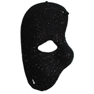 Half Face Glitter Mask (Black Color, 2 Mask Per Pack) - Glow-Paradise