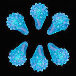 LED Flashing Jelly Bumpy Rings (Blue Color, 12 Rings Per Pack) - Glow-Paradise