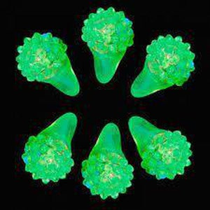 LED Flashing Jelly Bumpy Rings (Green Color, 12 Rings Per Pack) - Glow-Paradise