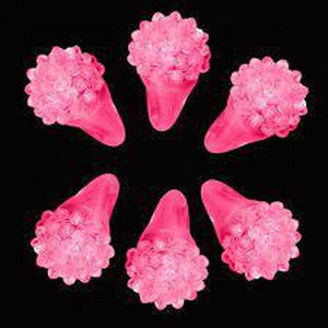 LED Flashing Jelly Bumpy Rings (Pink Color, 12 Rings Per Pack) - Glow-Paradise