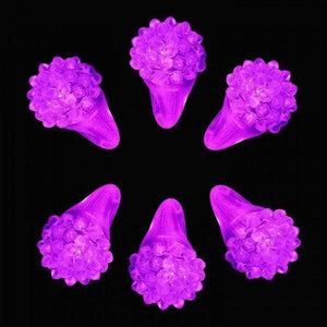 LED Flashing Jelly Bumpy Rings (Purple Color, 12 Rings Per Pack) - Glow-Paradise