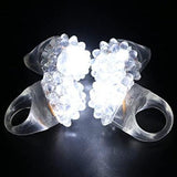LED Flashing Jelly Bumpy Rings (White Color, 12 Rings Per Pack) - Glow-Paradise