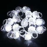 LED Flashing Jelly Bumpy Rings (White Color, 12 Rings Per Pack) - Glow-Paradise
