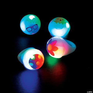 LED Light Up Easter Rings (Assorted Colors, 12 Rings Per Pack) - Glow-Paradise