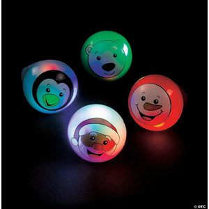 LED Light-Up Flashing Christmas Rings (Assorted Colors, 12 Rings Per Pack) - Glow-Paradise
