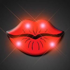 Lips Flashing Body Light Lapel Pins (1 Per Pack) - Glow-Paradise