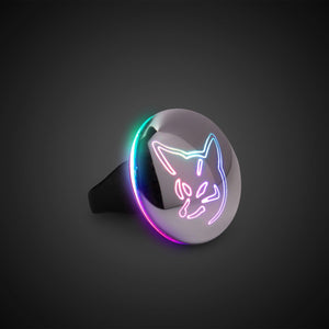 LED Light Up Silver Button Ring (Silver Color, 1 Ring Per Pack) - Glow-Paradise