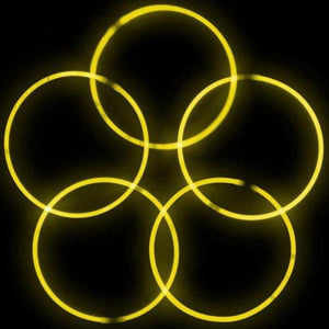 20 Inch Glow Stick Necklaces (Yellow Color, 50 Counts Per Pack) - Glow-Paradise