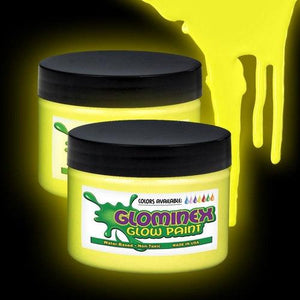Glominex Glow Paint 4 oz Jar (Yellow Color, 1 Jar Per Pack) - Glow-Paradise