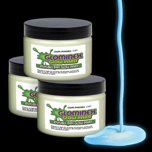 Glominex Glow Paint 1 oz Jar - Invisible Day (Blue Color, 1 Jar Per Pack) - Glow-Paradise