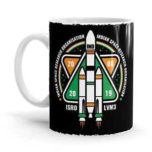 LVM3 Rocket - ISRO Ceramic Home Kitchen Drinking Coffee Milk Mug (350 ml/11oz, Made in USA) - Glow-Paradise