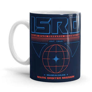 Mangalyaan: Mars Orbiter Mission - ISRO Ceramic Home Kitchen Drinking Coffee Milk Mug (350 ml/11oz, Made in USA) - Glow-Paradise