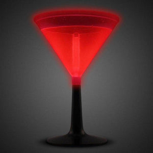9 Oz Glow In The Dark Martini Glass (Red Color, 1 Glass Per Pack) - Glow-Paradise
