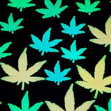 Glow in the Dark Multicolor Marijuana Weed Pot Leaves (24 Stickers Per Pack) - Glow-Paradise