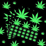 Glow in the Dark Marijuana Weed Pot Leafs Stickers (50 Stickers Per Pack) - Glow-Paradise