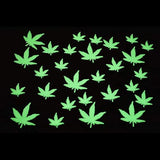 Glow in the Dark Marijuana Weed Pot Leafs Stickers (50 Stickers Per Pack) - Glow-Paradise