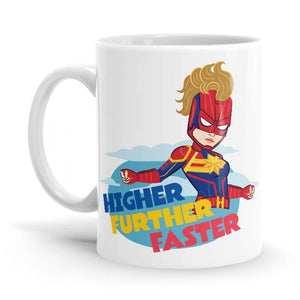 Captain Marvel: Higher Further Faster - Marvel Ceramic Home Kitchen Drinking Coffee Milk Mug (350ml/11oz, Made in USA) - Glow-Paradise