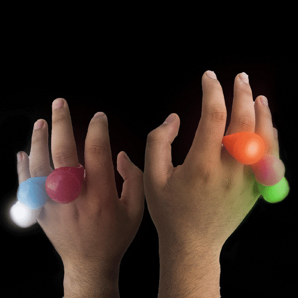 LED Flashing Jelly Rings (Assorted Colors, 24 Rings Per Pack) - Glow-Paradise