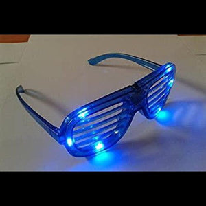 LED Light Up Slotted Rock Star Shutter Sunglasses (Blue Color, 6 Per Pack) - Glow-Paradise