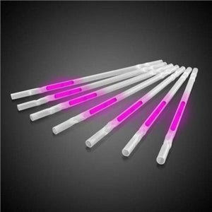 9 Inch Glow In The Dark Motion Straws (Pink Color, 25 Straws Per Pack) - Glow-Paradise