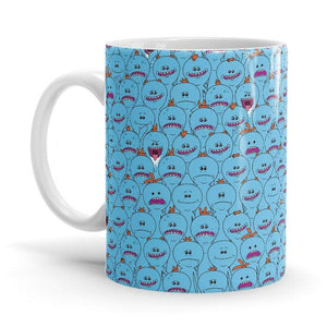 Mr. Meeseeks Pattern - Rick And Morty Ceramic Home Kitchen Drinking Coffee Milk Mug (350ml/11oz, Made in USA) - Glow-Paradise
