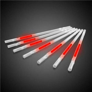 9 Inch Glow In The Dark Motion Straws (Red Color, 25 Straws Per Pack) - Glow-Paradise
