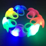 LED Jelly Mustache Rings (Assorted Colors, 24 Rings Per Pack) - Glow-Paradise