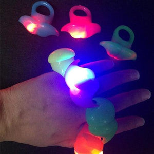 LED Jelly Mustache Rings (Assorted Colors, 24 Rings Per Pack) - Glow-Paradise