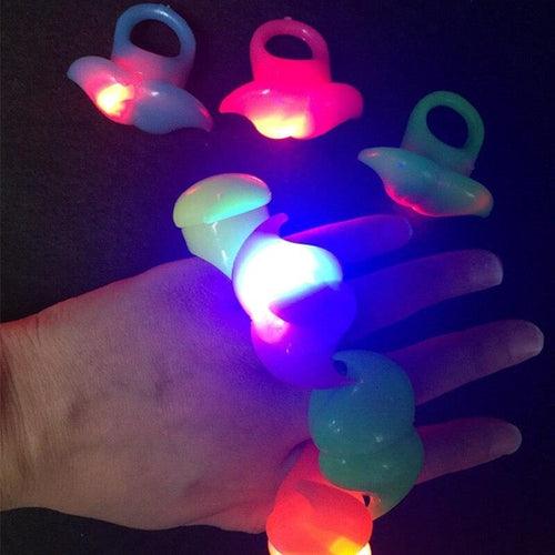 LED Jelly Mustache Rings (Assorted Colors, 24 Rings Per Pack) - Glow-Paradise