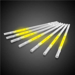 9 Inch Glow In The Dark Motion Straws (Yellow Color, 25 Straws Per Pack) - Glow-Paradise