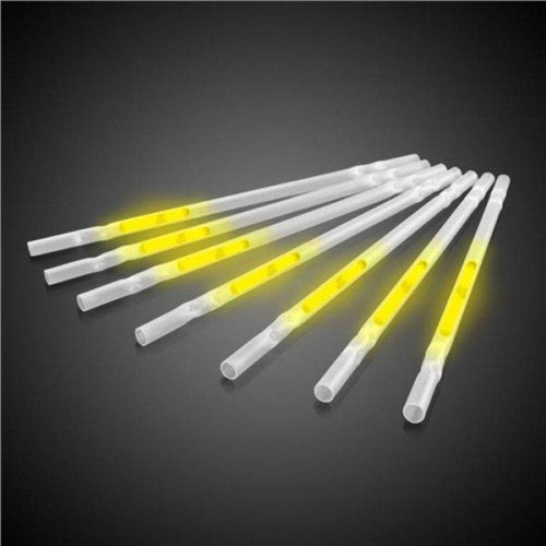 9 Inch Glow In The Dark Motion Straws (Yellow Color, 25 Straws Per Pack) - Glow-Paradise