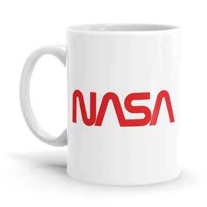 NASA: Worm Logo - NASA Ceramic Home Kitchen Drinking Coffee Milk Mug (350 ml/11oz, Made in USA) - Glow-Paradise