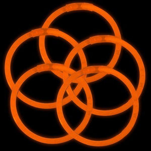 8 Inch Premium Glow Stick Bracelets (Orange Color, 100 Counts Per Pack) - Glow-Paradise