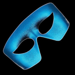 Masquerade Blue Unlit Metallic Mask Mardi Gras (1 Mask Per Pack) - Glow-Paradise