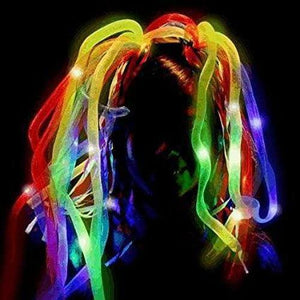 LED Light Up Noodle Headband Flashing Dreads Multicolor (1 Quantity Per Pack) - Glow-Paradise